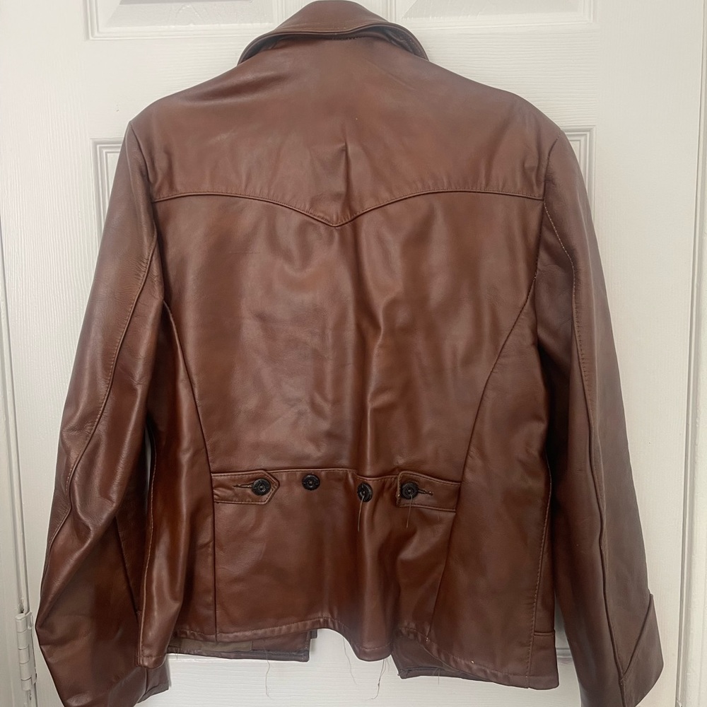 vintage van cort brown leather jacket - Picture 2 of 3